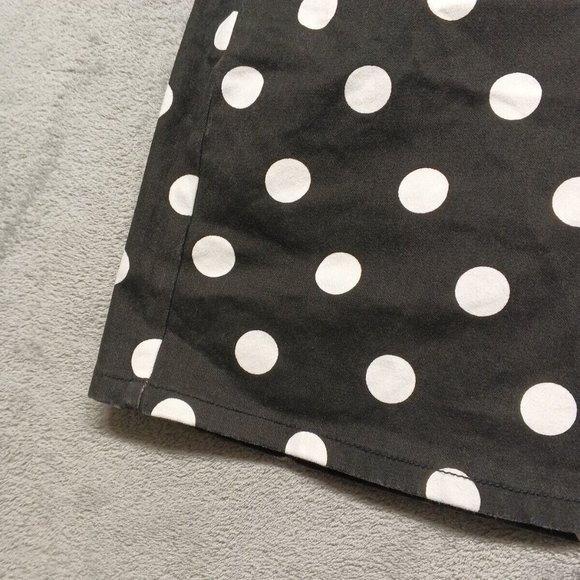 🍑FOREVER 21 Women Mini Skirt Denim Casual Polka Dots B/W Size S(W 28 in) - Picture 4 of 10